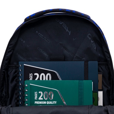 Školský batoh HEAD BLUE BRICKS AB200 – 3 komory, notebook, ergonomický
