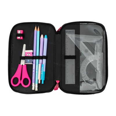 Třípatrový penál AstraBAG FLOWER CAPY AC31 – plný, 3 komory