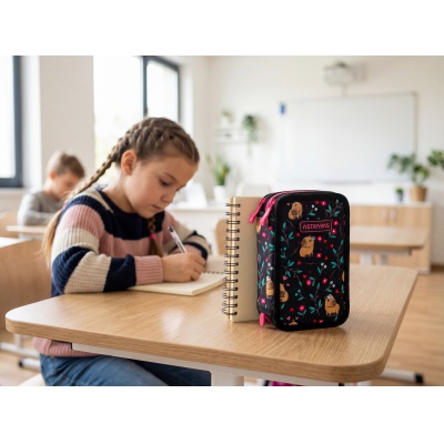 Trojposchodový peračník AstraBAG FLOWER CAPY AC31 – plný, 3 komory