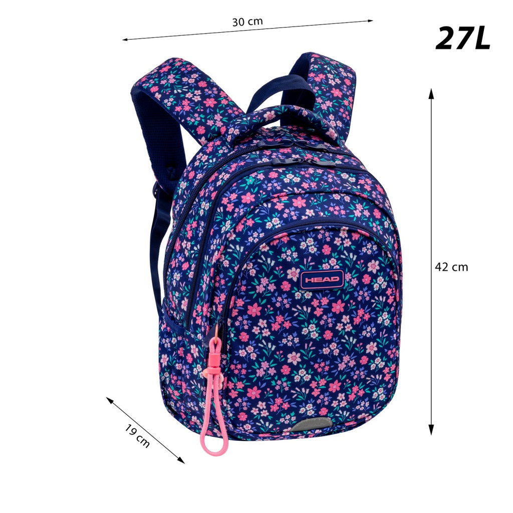 Školský batoh HEAD FLOWER FIELD AY300 – 3 komory, ergonomický, kvetinový