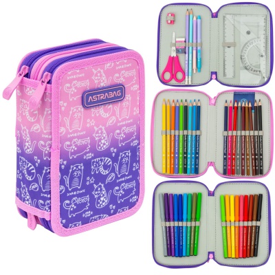 Třípatrový penál AstraBAG KITTY AC31 – plný, 3 komory
