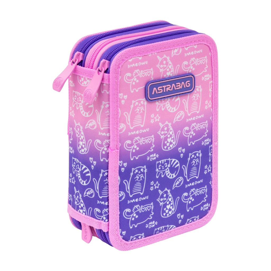 Třípatrový penál AstraBAG KITTY AC31 – plný, 3 komory