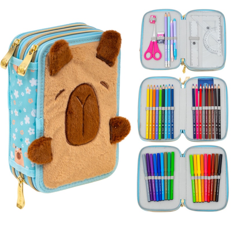 Trojposchodový peračník AstraBAG FLUFFY CAPY AC31 – plný, 3 komory