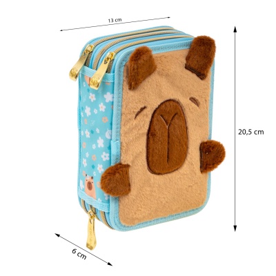 Třípatrový penál ASTRABAG FLOWER CAPY AC31 JUMBO nabízí maximální úložný prostor a je kompletně vybaven školními potře