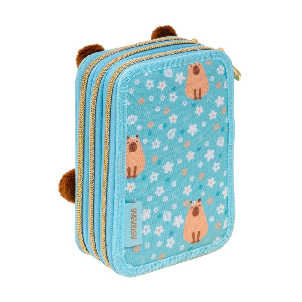 Třípatrový penál ASTRABAG FLOWER CAPY AC31 JUMBO nabízí maximální úložný prostor a je kompletně vybaven školními potře