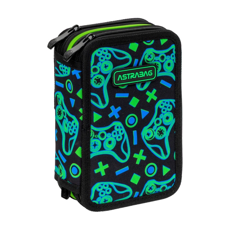 Třípatrový penál ASTRABAG FLOWER CAPY AC31 JUMBO nabízí maximální úložný prostor a je kompletně vybaven školními potře