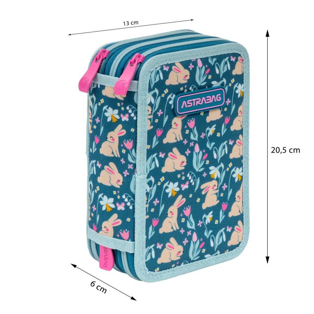 Trojposchodový peračník AstraBAG CANDY BUNNY AC31 – plný, 3 komory