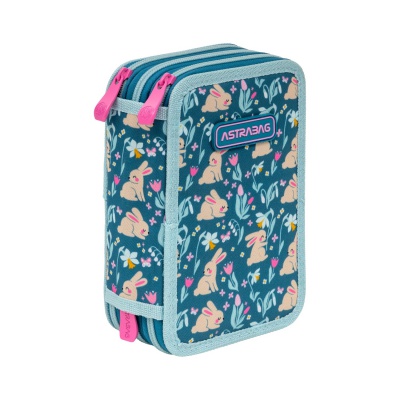 Třípatrový penál ASTRABAG FLOWER CAPY AC31 JUMBO nabízí maximální úložný prostor a je kompletně vybaven školními potře