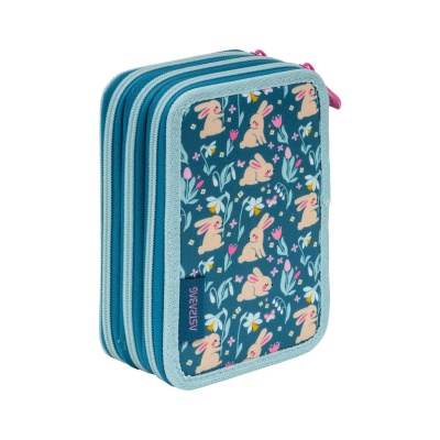 Třípatrový penál ASTRABAG FLOWER CAPY AC31 JUMBO nabízí maximální úložný prostor a je kompletně vybaven školními potře