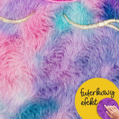 Denník s kľúčikom Fluffy Unicorn Ombre A5 – plyšový zápisník 96 listov