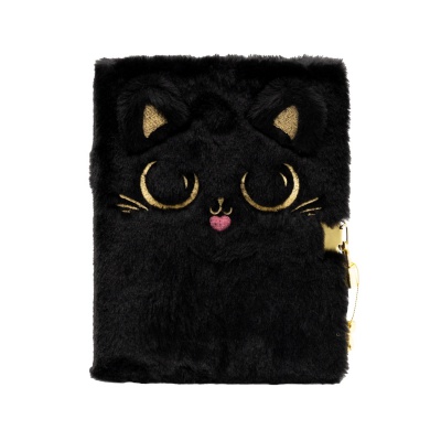 roztomily-plysovy-zapisnik-s-klucikom-astrapap-fluffy-kitty-black-101025019