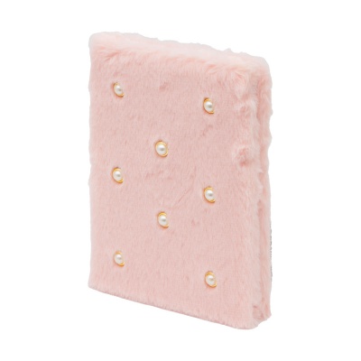 Deník Fluffy Pearl Pink A5 – plyšový zápisník 96 listů