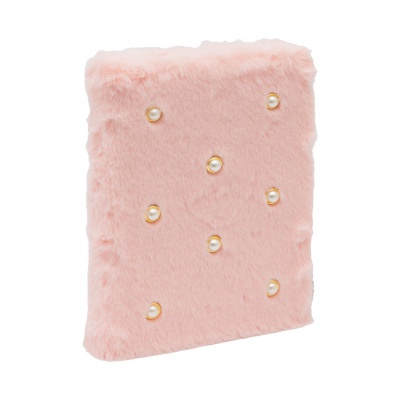 Denník Fluffy Pearl Pink A5 – plyšový zápisník 96 listov