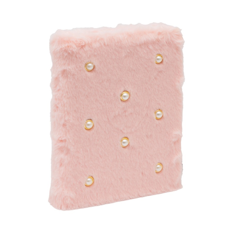 Denník Fluffy Pearl Pink A5 – plyšový zápisník 96 listov