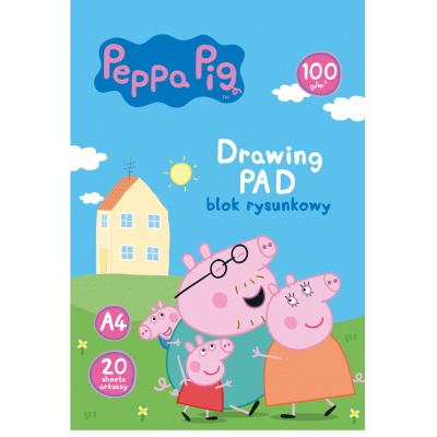 Kreslící blok Peppa Pig A4 – papír 100 g, 20 listů pro děti na kreslení