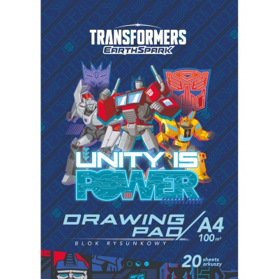Kresliaci blok Transformers A4 – papier 100 g, 20 listov pre deti