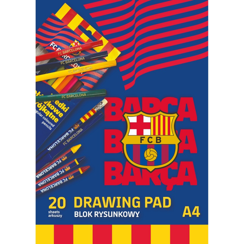 Kresliaci blok FC Barcelona A4 – papier 100 g, 20 listov pre deti