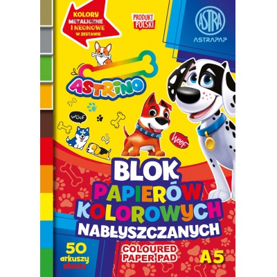 Barevný papír ASTRINO A5 lesklý – 50 listů, mix barev