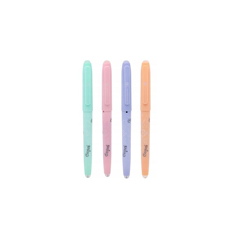 Gumovatelné pero OOPS! Pastel, 0,6mm, modré, dvě gumy, stojan, mix barev, 201022003