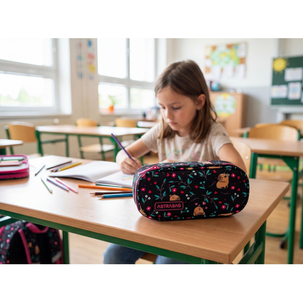 Penál ASTRABAG FLOWER CAPY AC6 – jednokomorový s organizérem