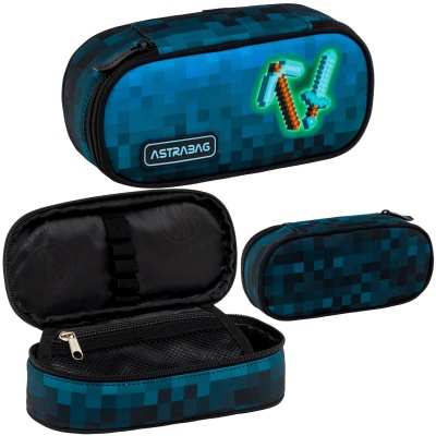 Jednokomorový peračník / puzdro AstraBAG Blue Pixel, AC6, 503026038