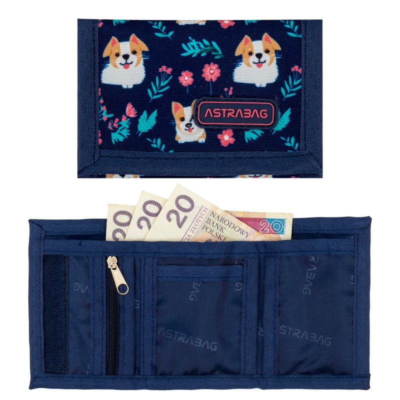 Detská peňaženka AstraBAG Dear Puppy – peňaženka na suchý zips