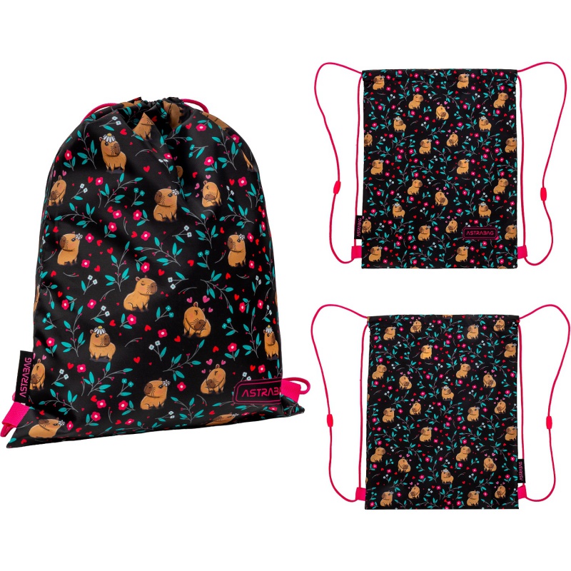 Vrecko na prezuvky AstraBAG Flower Capy AD1 – školské vrecko na chrbát