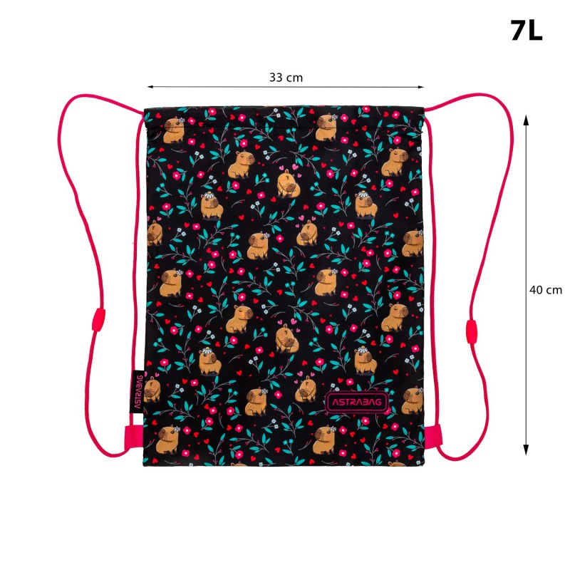 Vrecko na prezuvky AstraBAG Flower Capy AD1 – školské vrecko na chrbát