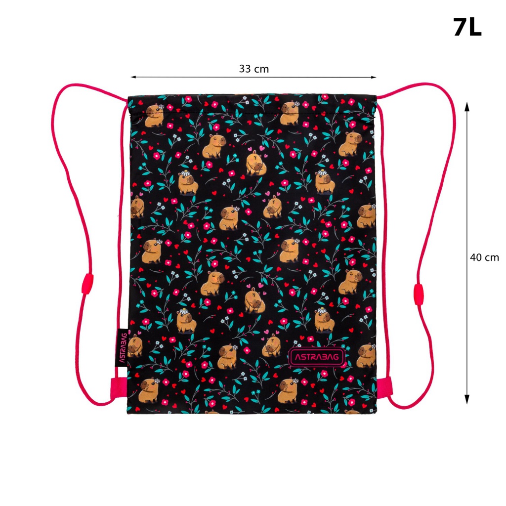 Vrecko na prezuvky AstraBAG Flower Capy AD1 – školské vrecko na chrbát