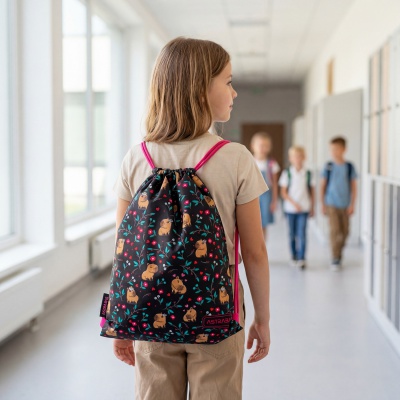 Vrecko na prezuvky AstraBAG Flower Capy AD1 – školské vrecko na chrbát