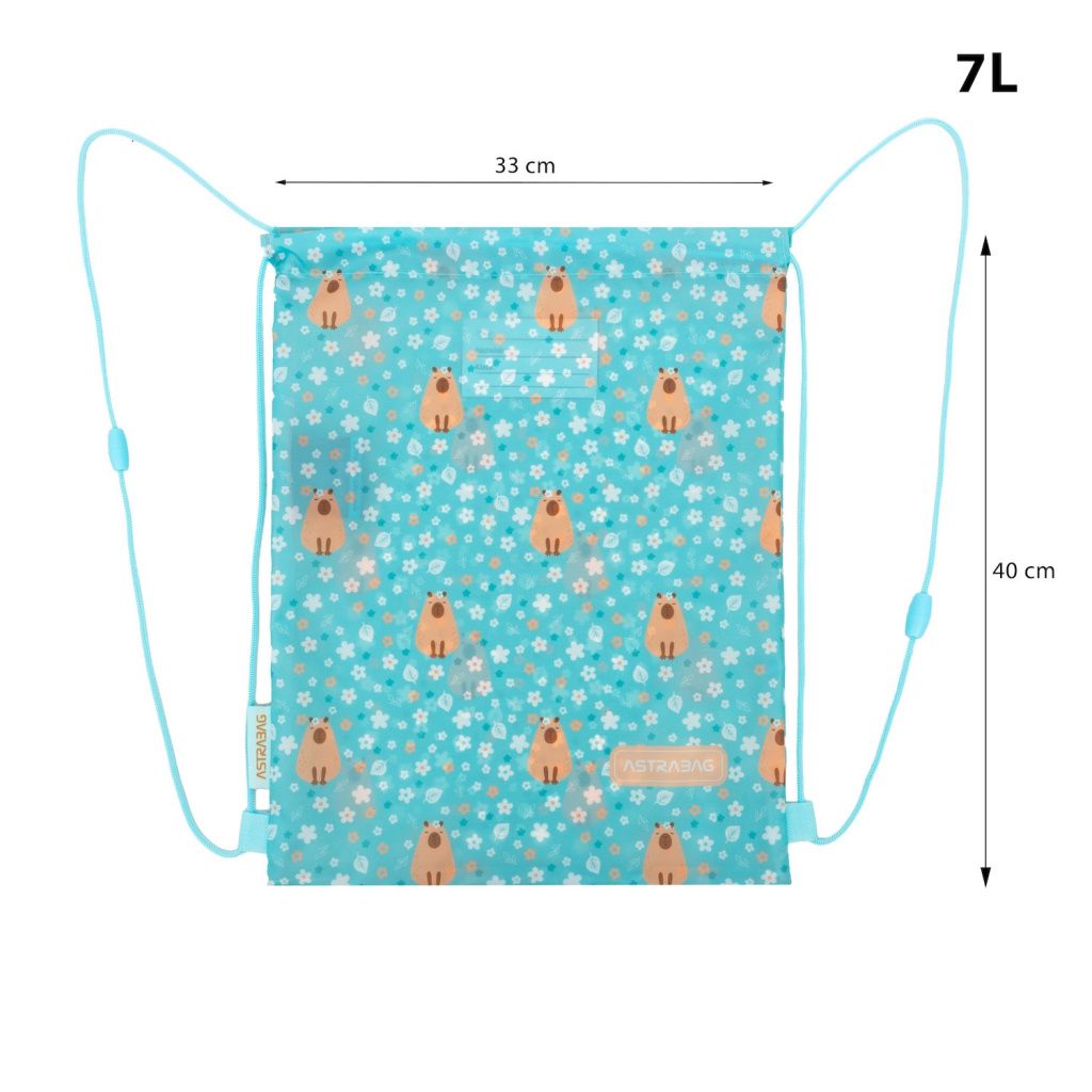 Vrecko na prezuvky AstraBAG Fluffy Capy AD1 – školské vrecko na chrbát