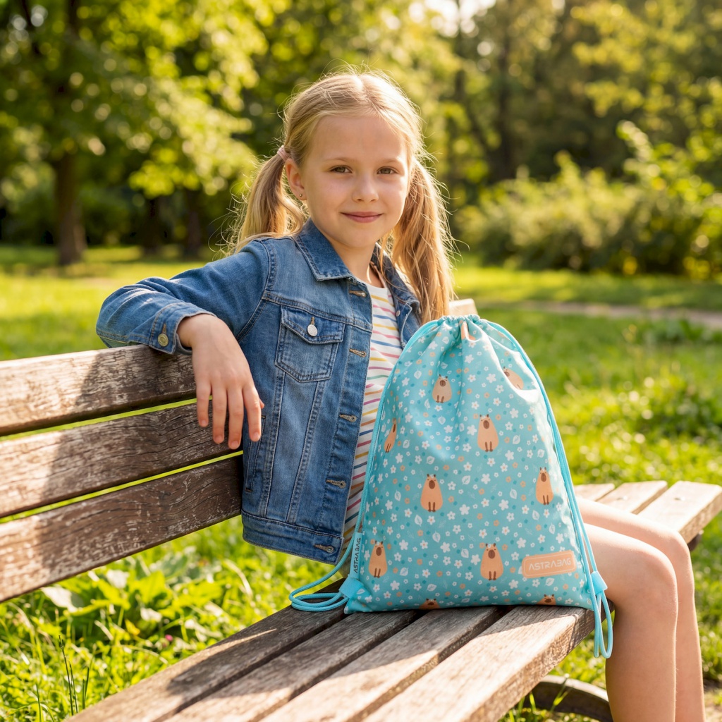 Kapsa na přezůvky AstraBAG Candy Bunny AD1 – školní kapsa na záda