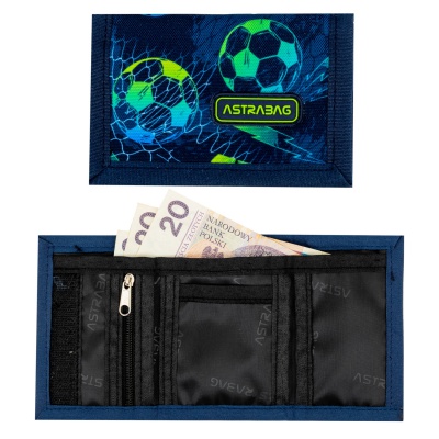 Detská peňaženka AstraBAG Football – peňaženka na suchý zips