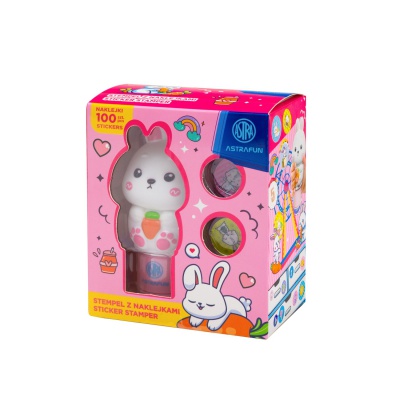 ASTRAFUN Bunny razítko se 100 nálepkami a sešitem