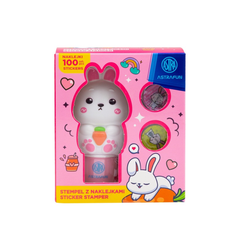 ASTRAFUN Bunny razítko se 100 nálepkami a sešitem