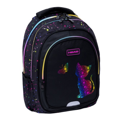 Školský batoh HEAD GOLDEN EFFECT RAINBOW KITTY AB300 ergonomický batoh s priehradkou na notebook