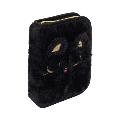 Vyklápěcí penál AstraBAG Fluffy Kitty Black, 503025070