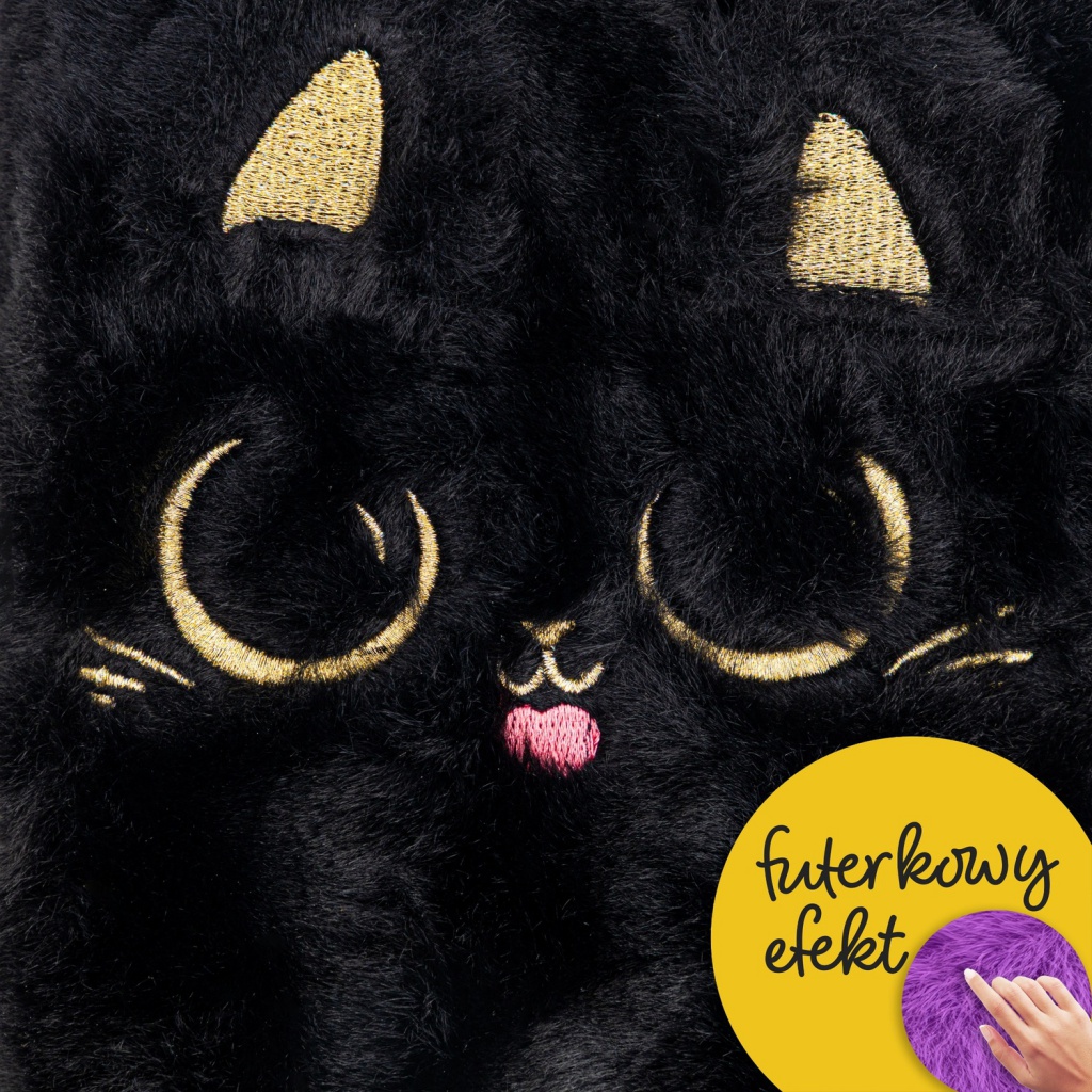 Vyklápěcí penál AstraBAG Fluffy Kitty Black, 503025070