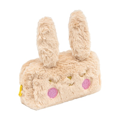 Plyšové puzdro AstraBAG Fluffy Bunny Beige na drobnosti