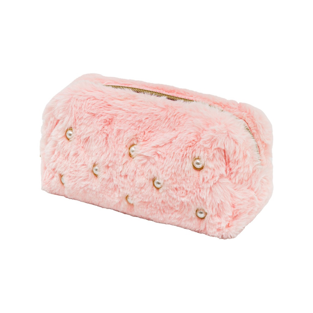 Plyšové puzdro AstraBAG Fluffy Pearl Pink na drobnosti