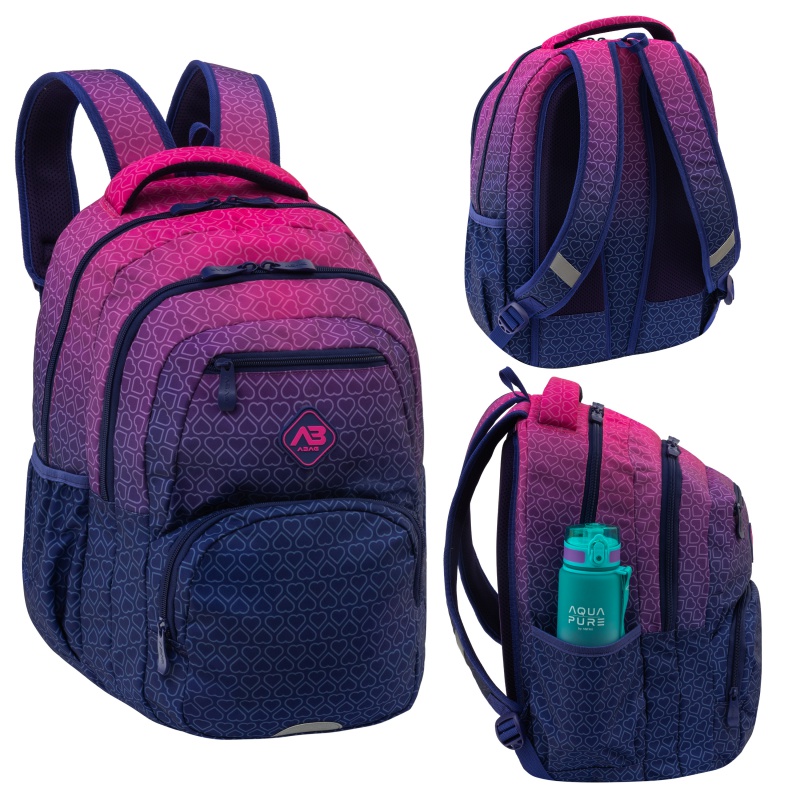 Školský batoh ABAG Hexagon Pink Ombre AB200
