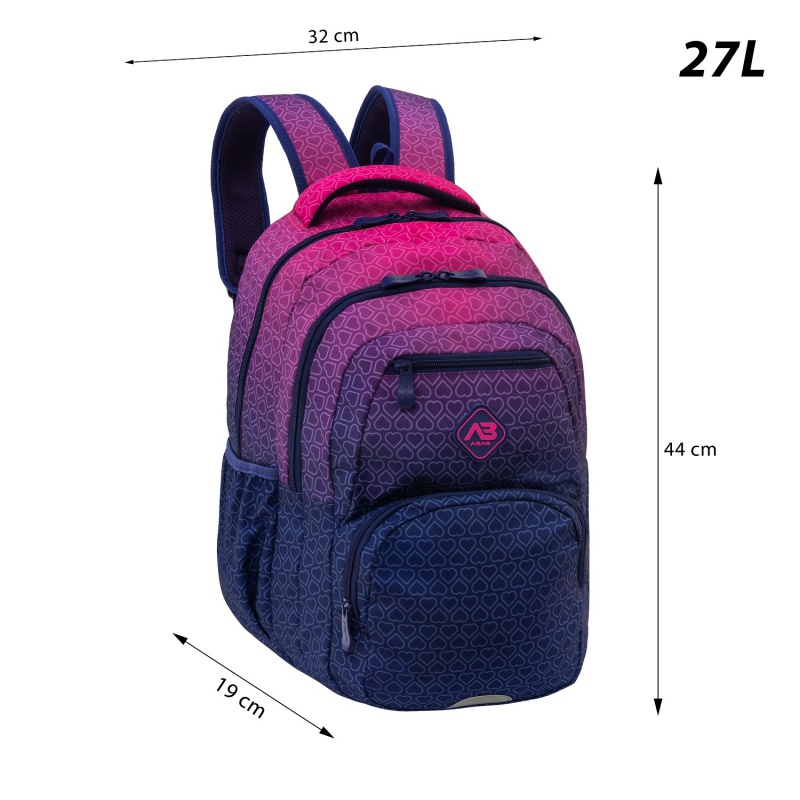 Školský batoh ABAG Hexagon Pink Ombre AB200
