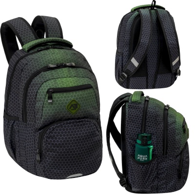 Študentský batoh ABAG Hexagon Green Ombre, AB200, 502026037