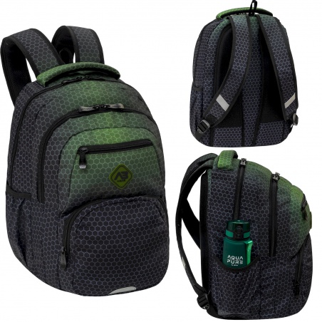 Školský batoh ABAG Hexagon Green Ombre AB200