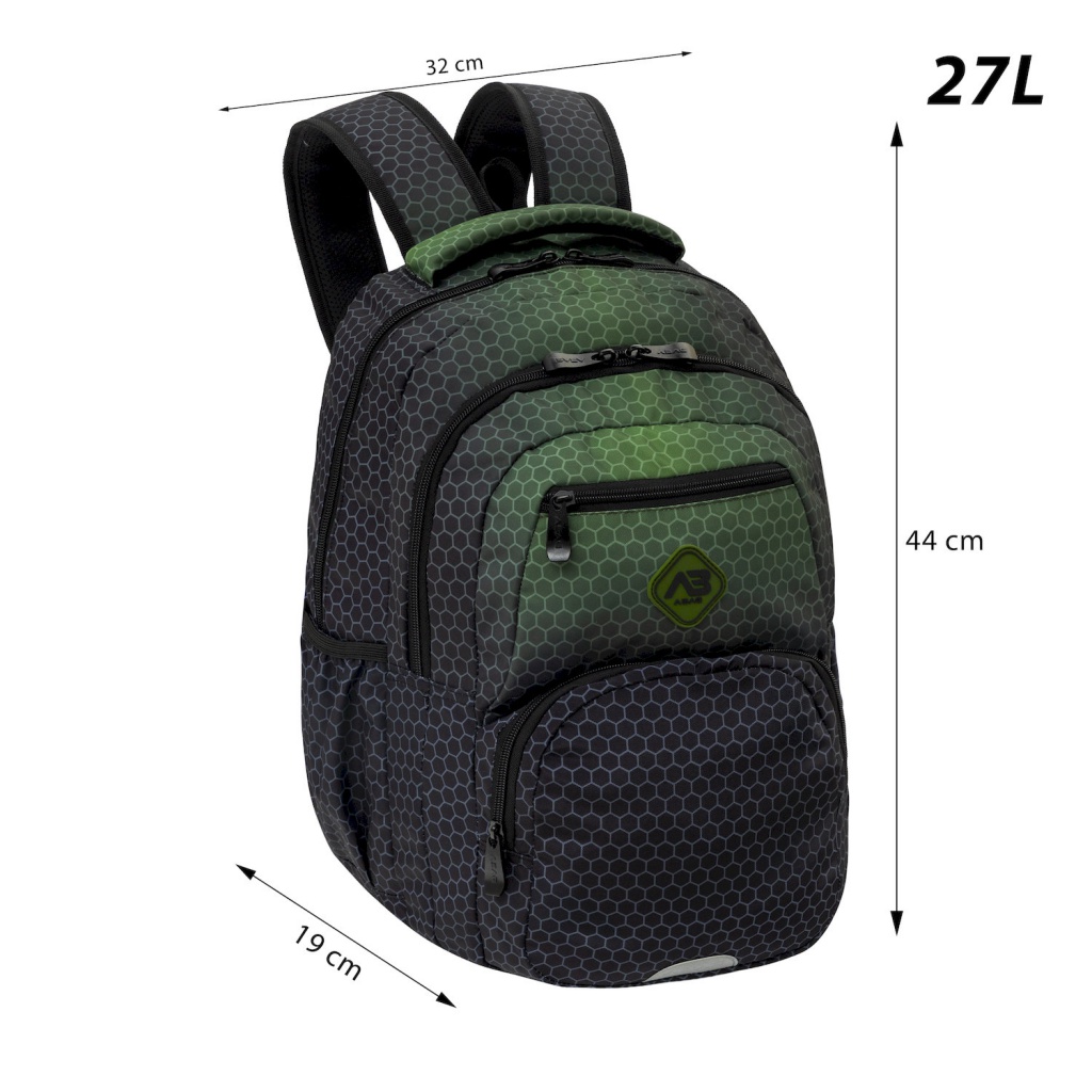 Školský batoh ABAG Hexagon Green Ombre AB200