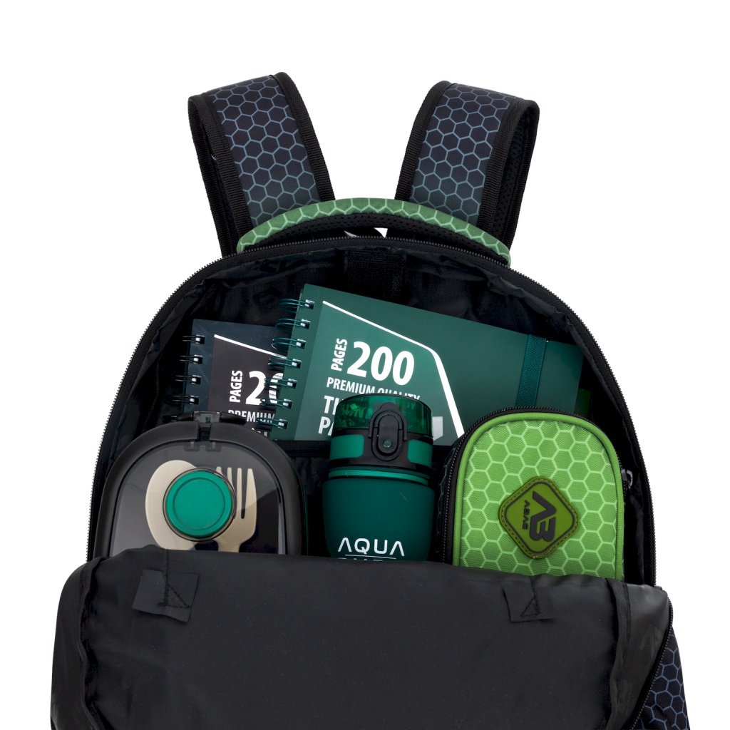 Školský batoh ABAG Hexagon Green Ombre AB200