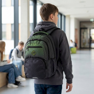 Školský batoh ABAG Hexagon Green Ombre AB200