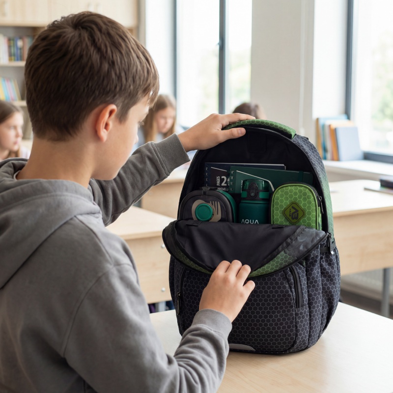 Školský batoh ABAG Hexagon Green Ombre AB200