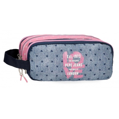 Tříkomorový penál Pepe Jeans Noni Denim 6824721