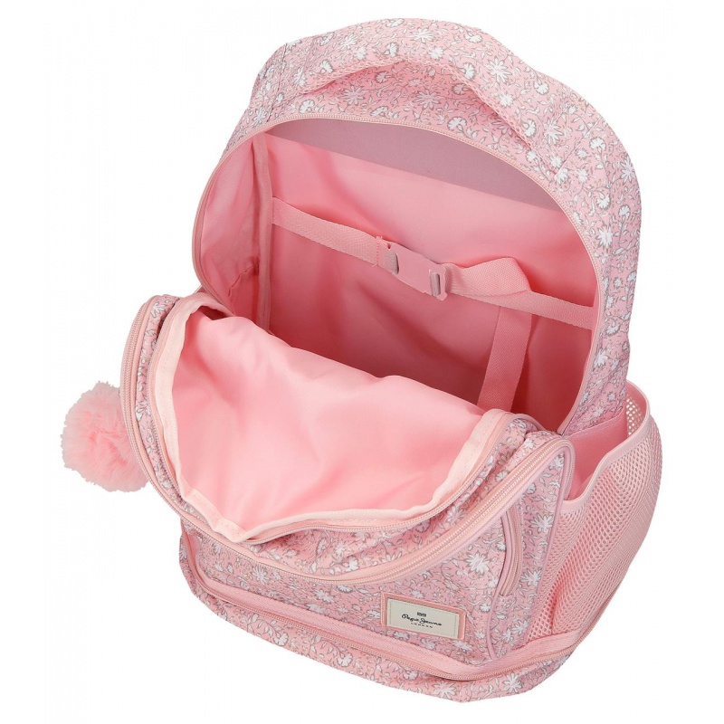 Školní batoh na kolečkách Pepe Jeans Mia Rosa Claro 43 cm